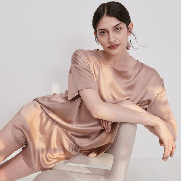 Washable Silk Tee Set