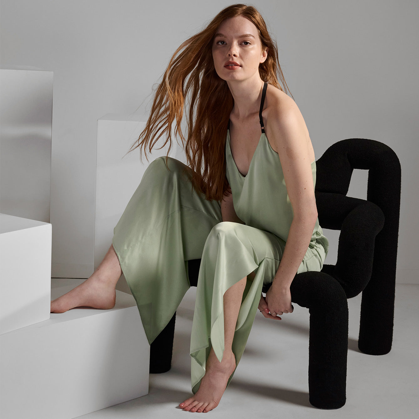 Lunya Sleepwear Washable Silk Cami Pant Set - #Ethereal Green