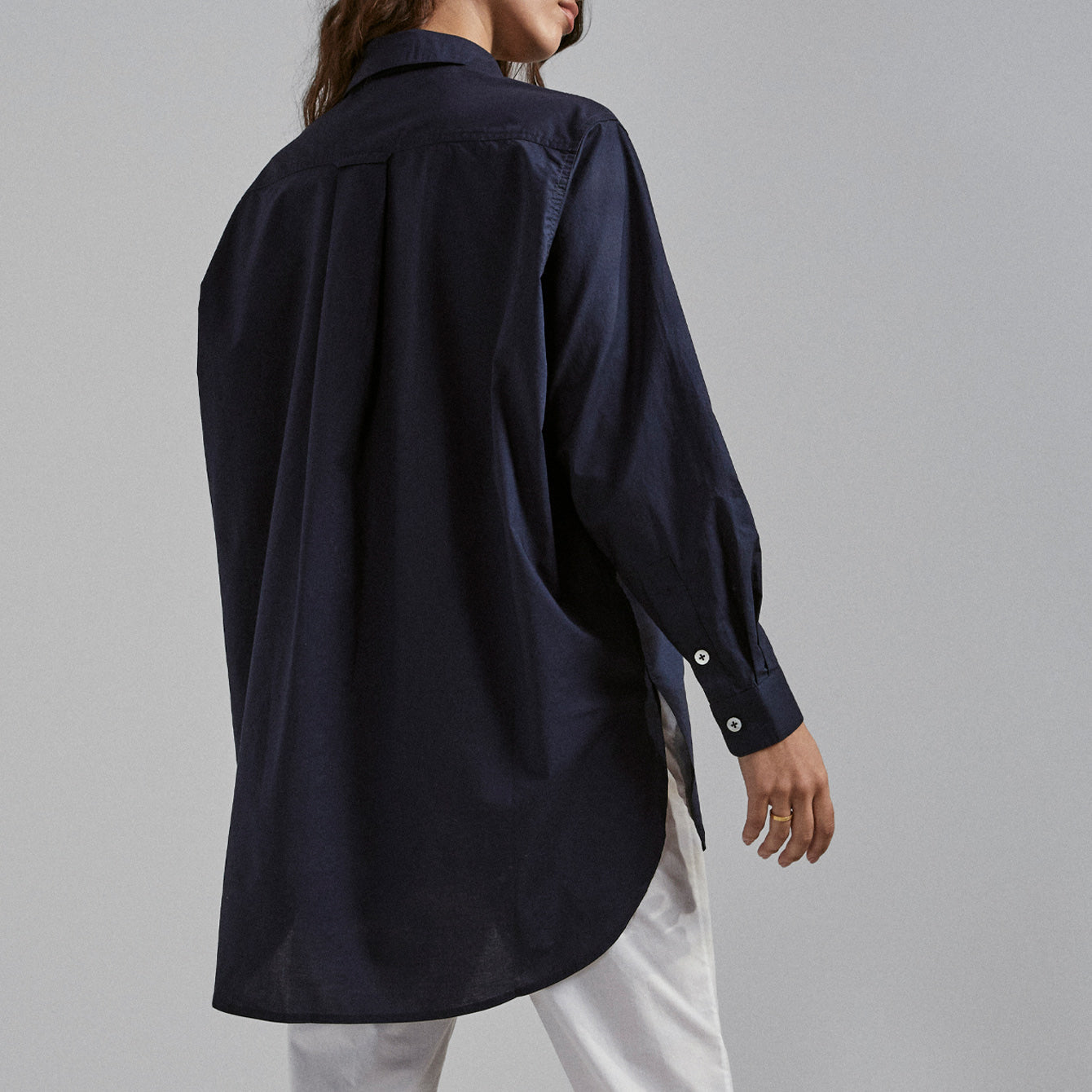 Lunya Airy Cotton Long Sleeve Shirt - #Deep Blue