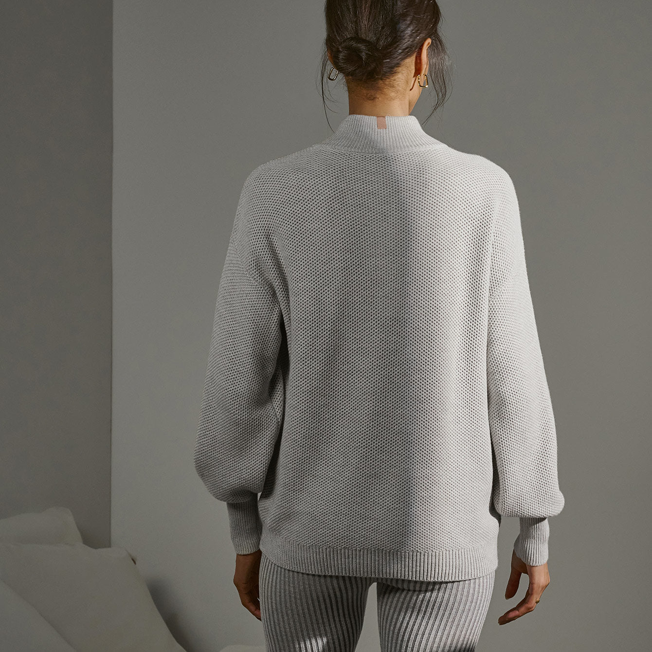 Lunya Pajamas Cozy Cotton Silk Pocket Henley - #Mellow Grey Heather