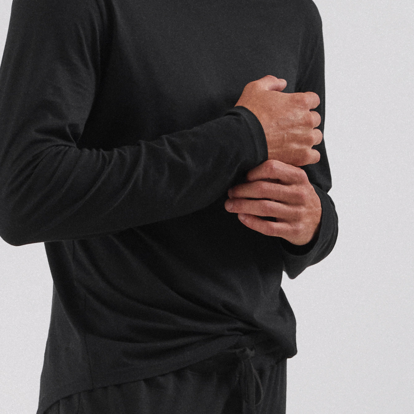 Lahgo Organic Pima Long Sleeve Tee - #Black