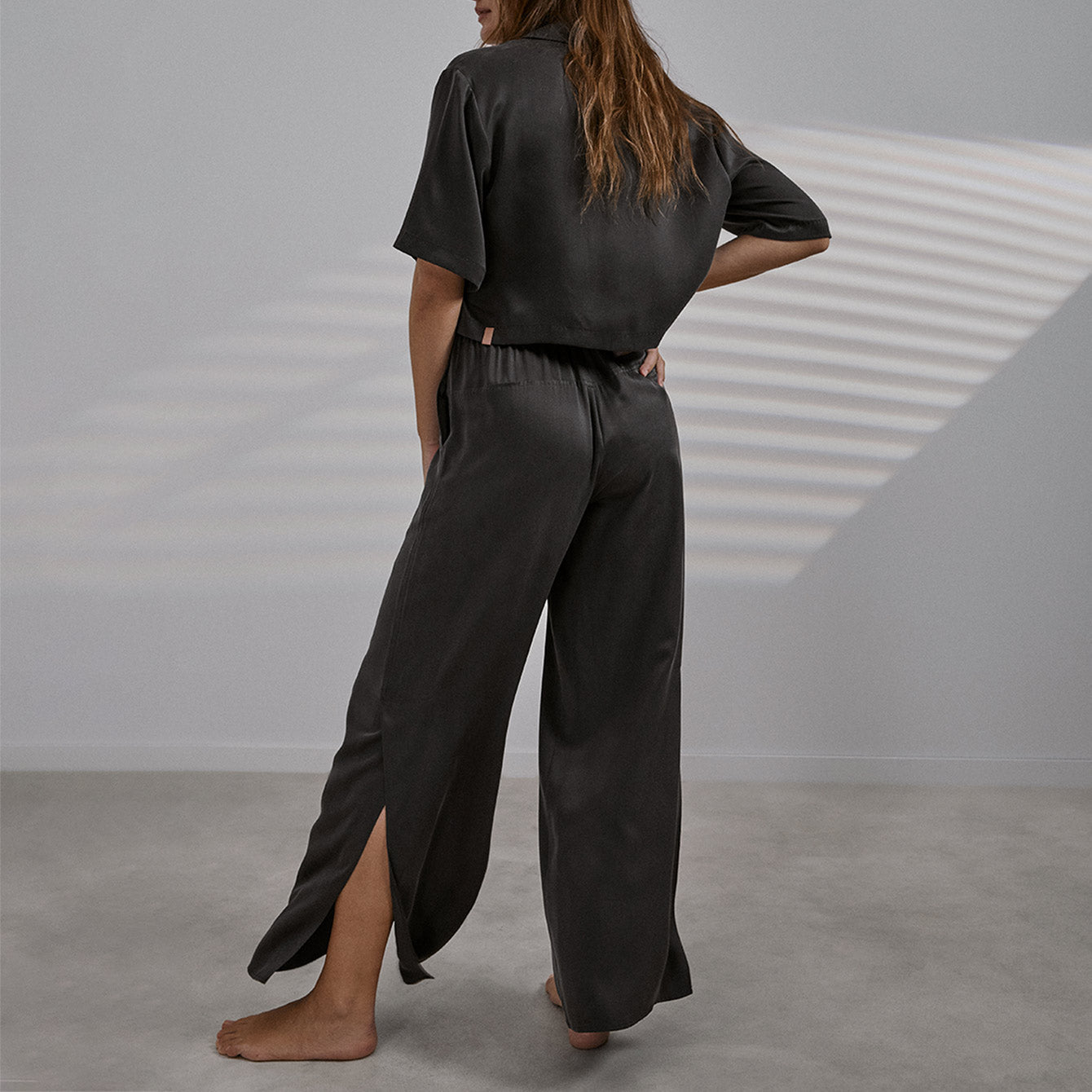 Lunya Washable Silk High Rise Pant Set - #Meditative Grey