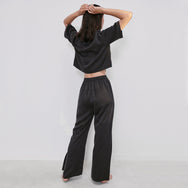 Lunya Washable Silk High Rise Pant Set - #Immersed Black
