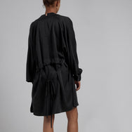 Lunya Sleepwear Washable Silk Robe - #Immersed Black