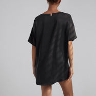 Lunya Sleepwear Washable Silk Tee Set - #Immersed Black