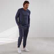 Lahgo Restore Long Sleeve Henley - #Deep Blue Heather