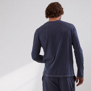 Lahgo Restore Long Sleeve Henley - #Deep Blue Heather