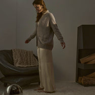 Lunya Pajamas Cashmere Button Front Cardigan - #Ceres Tan Marl