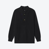 Lahgo Sleepwear Cotton Silk Waffle Henley - #Immersed Black