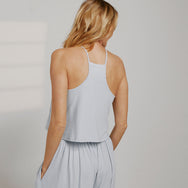 Lunya Sleepwear Organic Pima High Neck Cami - #Tranquil Blue