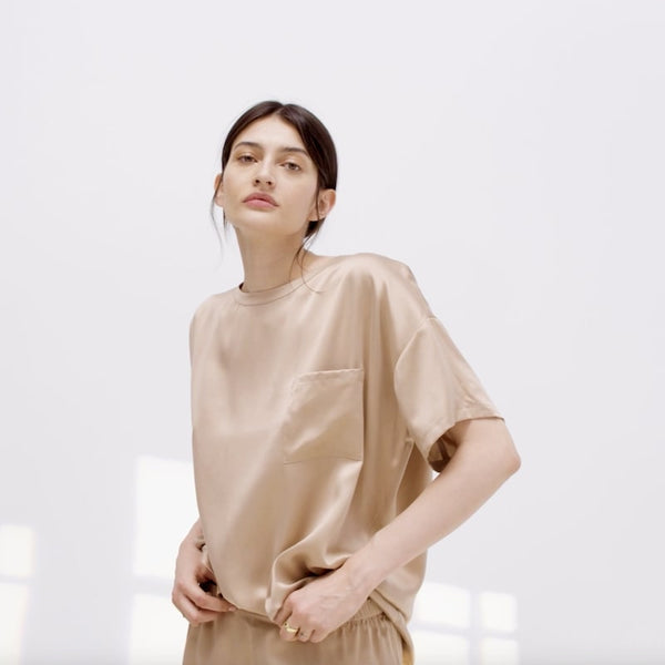 Washable Silk Tee Set