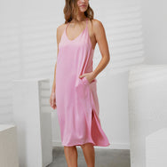 Lunya Pajamas Washable Silk Slip Dress - #Etude Pink