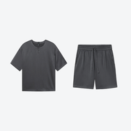 Lahgo Sleepwear Washable Silk Short Set - #Meditative Grey