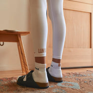 Lunya Sleepwear Seamless Crop Legging - #Sincere White/Otium Tan