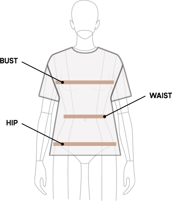 size chart: Tops — Oversized